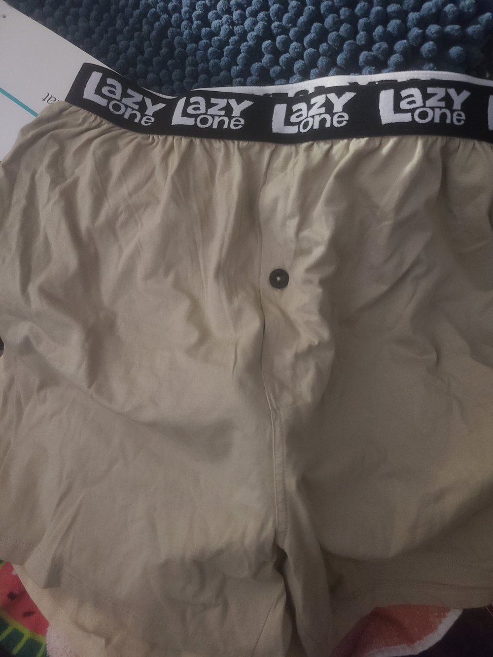Lazy One Tan Boxer Shorts with Black Logo Waistband